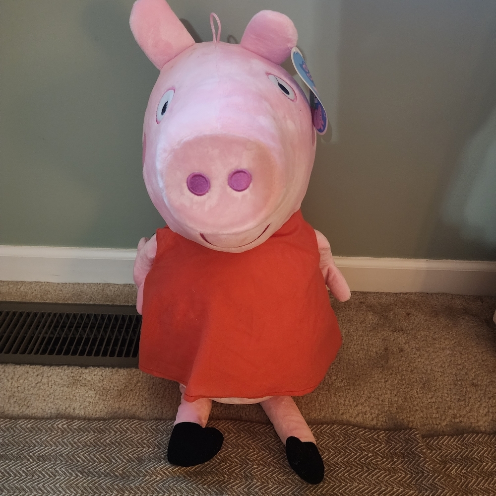 NWT Giant Peppa Pig 30" Plush Stuffed  Pink Peppa Pig 🐷 2 1/2 Ft  Super Soft